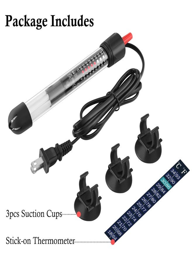 FEDOUR Aquarium Heater 50W 100W 300W, Submersible Glass Fish Tank Heater for Fresh and Salt Water (50W) - Image 5